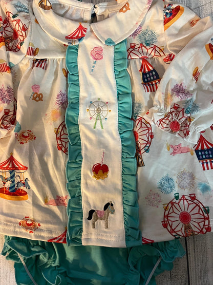 Embroidered County Fair Candy Apple Ferris Wheel Bloomer Set